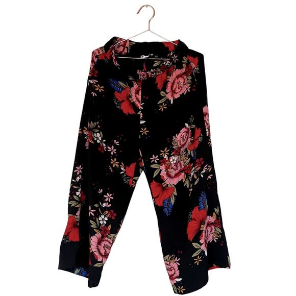 Simply Noelle Floral Culottes Wide Leg Crop Pants SZ S/M - Picture 1 of 7